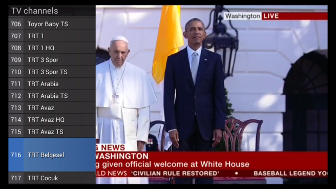 Pope Francis sets foot on U.S. soil for first time ever. Personally welcomed by President Barack Obama.